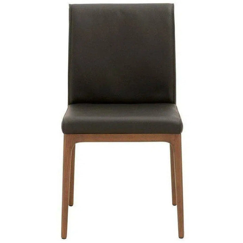 Alex Dining Chair 2PC Sable Top Grain Leather Walnut