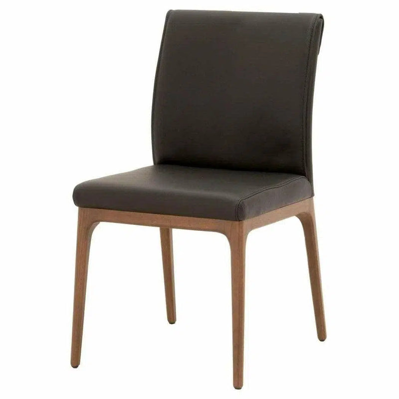 Alex Dining Chair 2PC Sable Top Grain Leather Walnut