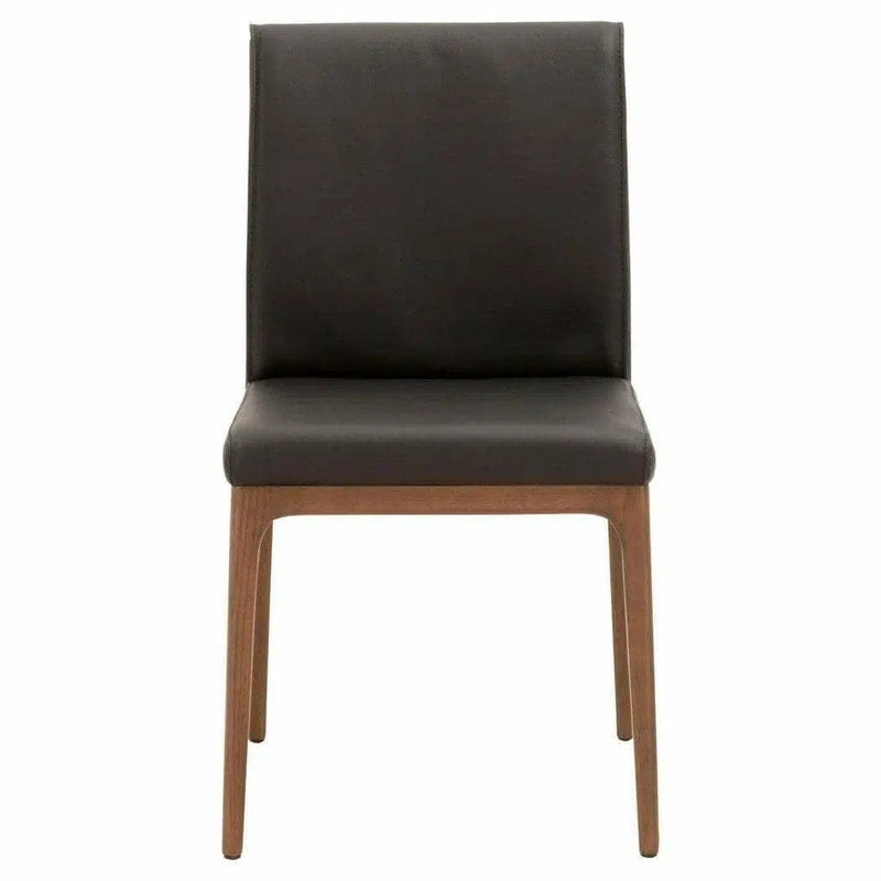 Alex Dining Chair 2PC Sable Top Grain Leather Walnut