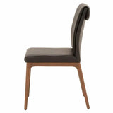 Alex Dining Chair 2PC Sable Top Grain Leather Walnut