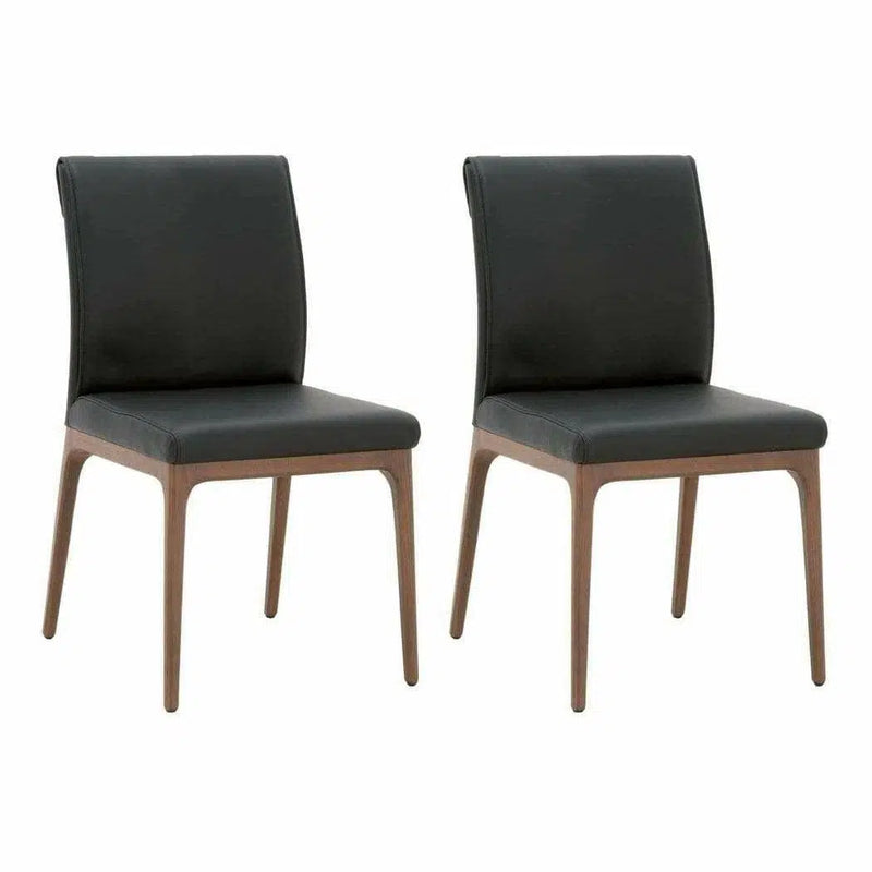 Alex Dining Chair 2PC Sable Top Grain Leather Walnut