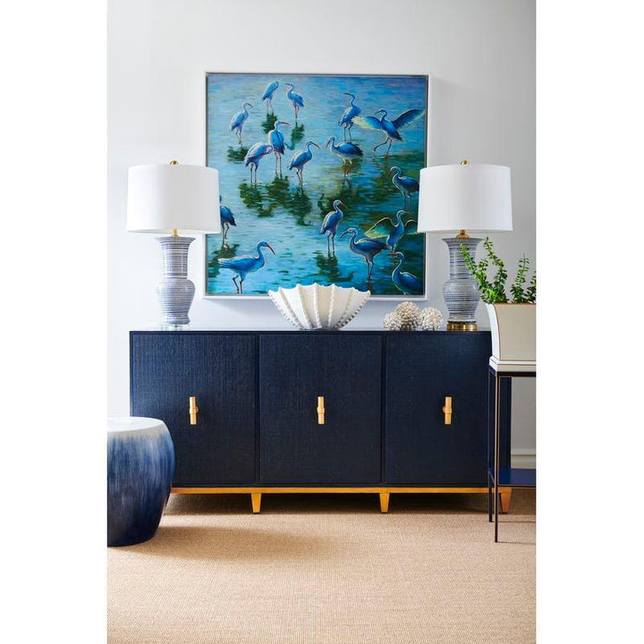 Alexander Blue Ceramic Outdoor Garden Stool-Garden Stools-Chelsea House-LOOMLAN