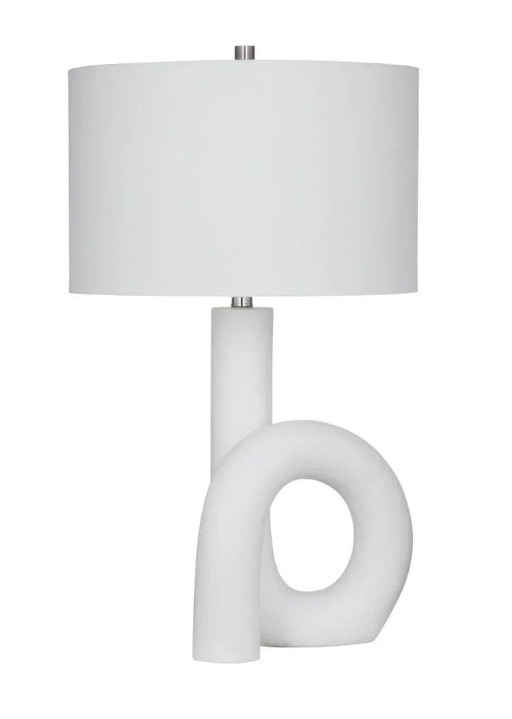 Alexx White Polyresin Table Lamp - LOOMLAN - Bassett Mirror - Table Lamps