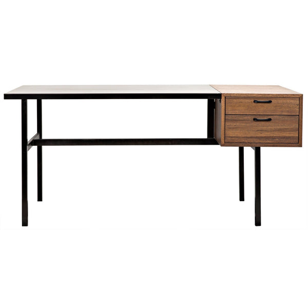 Algeron Black Steel Desk-Home Office Desks-Noir-LOOMLAN