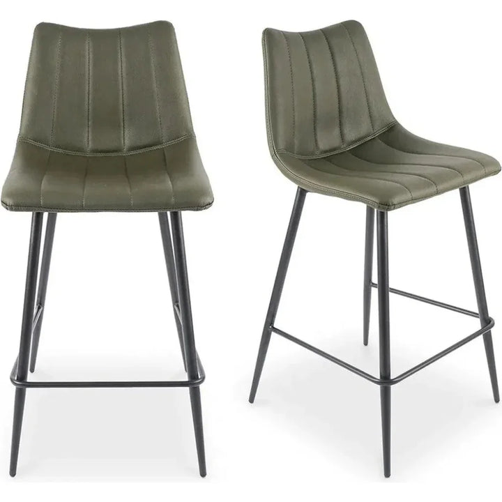 Alibi Vegan Leather Counter Stool 2PC - LOOMLAN - Moe's Home - Counter Stools