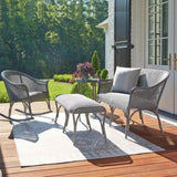 All Seasons 5 Pc Lounge Chairs Settee Ottoman Set-Outdoor Lounge Sets-Lloyd Flanders-LOOMLAN