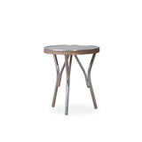 All Seasons Patio Round End Table With Taupe Glass Outdoor Side Tables LOOMLAN By Lloyd Flanders