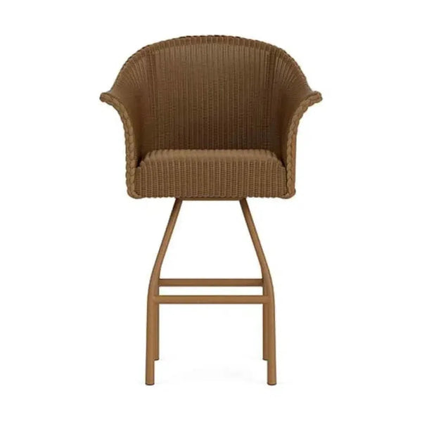 All Seasons Swivel Bar Stool Padded Seat Wicker Outdoor-Outdoor Bar Stools-Lloyd Flanders-LOOMLAN