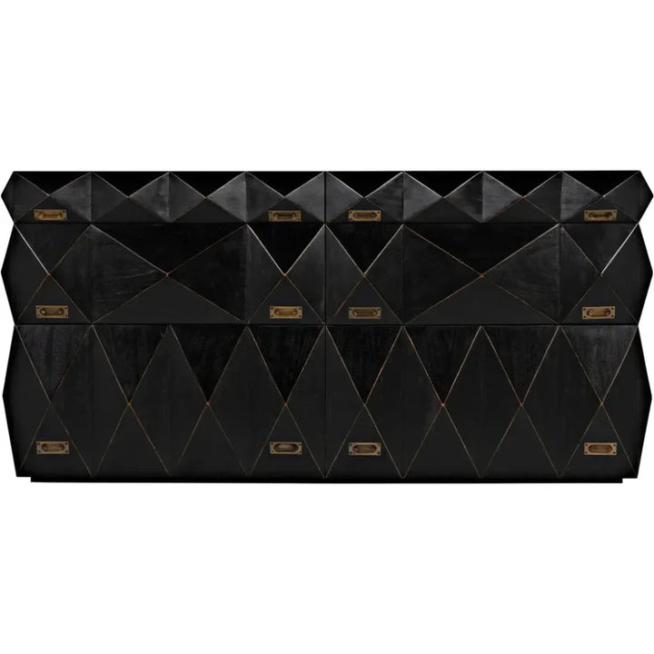 Allegra Wood and Brass Black Dresser - LOOMLAN - Noir - Dressers