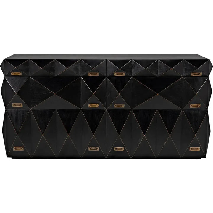 Allegra Wood and Brass Black Dresser - LOOMLAN - Noir - Dressers