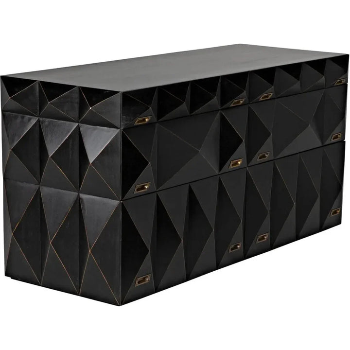 Allegra Wood and Brass Black Dresser - LOOMLAN - Noir - Dressers