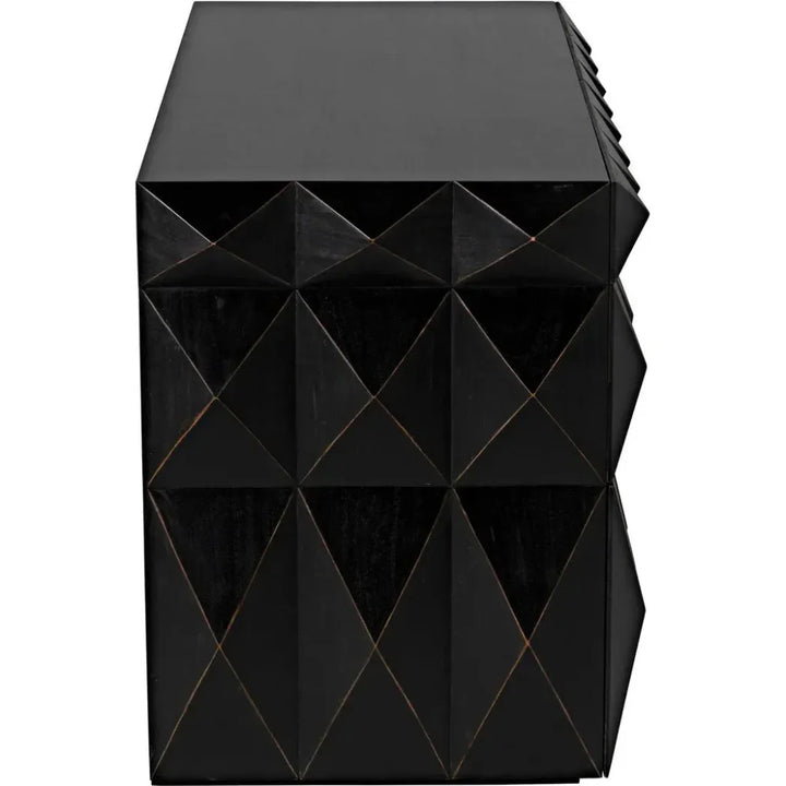 Allegra Wood and Brass Black Dresser - LOOMLAN - Noir - Dressers