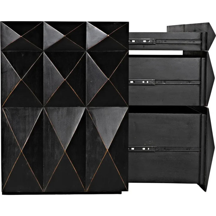 Allegra Wood and Brass Black Dresser - LOOMLAN - Noir - Dressers