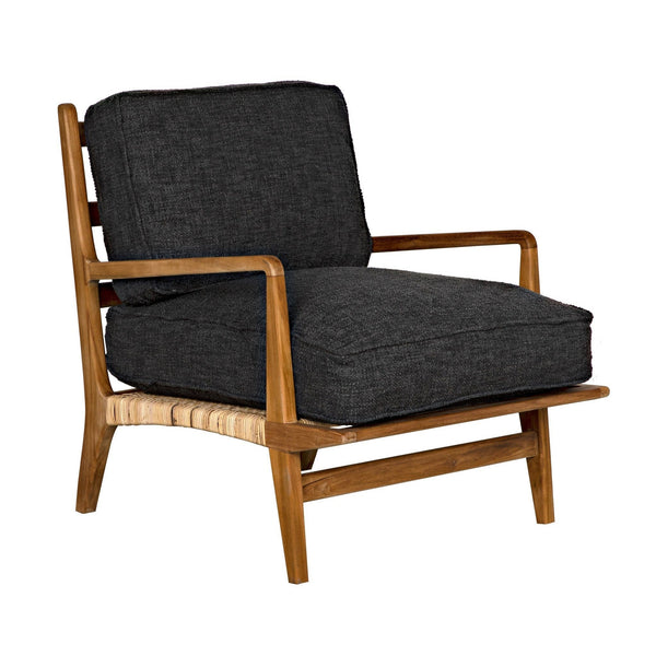 Allister Chair, Gray US Made cushions-Accent Chairs-Noir-LOOMLAN