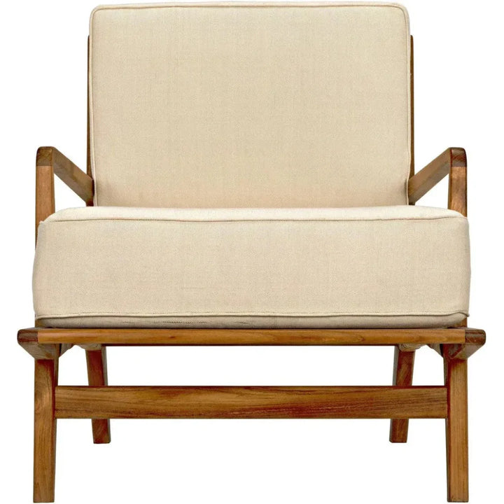 Allister Teak Wood and Rattan Arm Chair - LOOMLAN - Noir - Accent Chairs