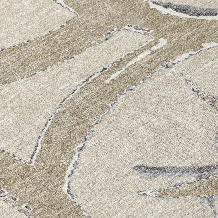 Aloura Beige Washable Indoor-Outdoor Rug-Outdoor Rugs-LOOMLAN Rugs-LOOMLAN
