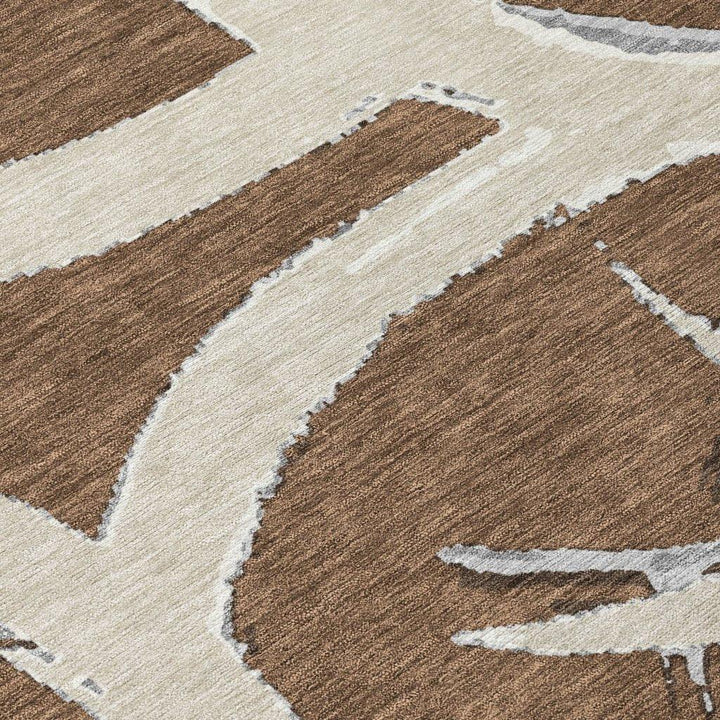 Aloura Brown Washable Indoor-Outdoor Rug-Outdoor Rugs-LOOMLAN Rugs-LOOMLAN