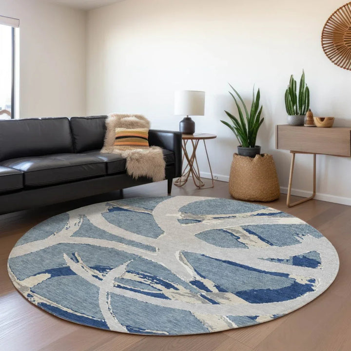 Aloura Denim Washable Indoor-Outdoor Rug-Outdoor Rugs-LOOMLAN Rugs-LOOMLAN