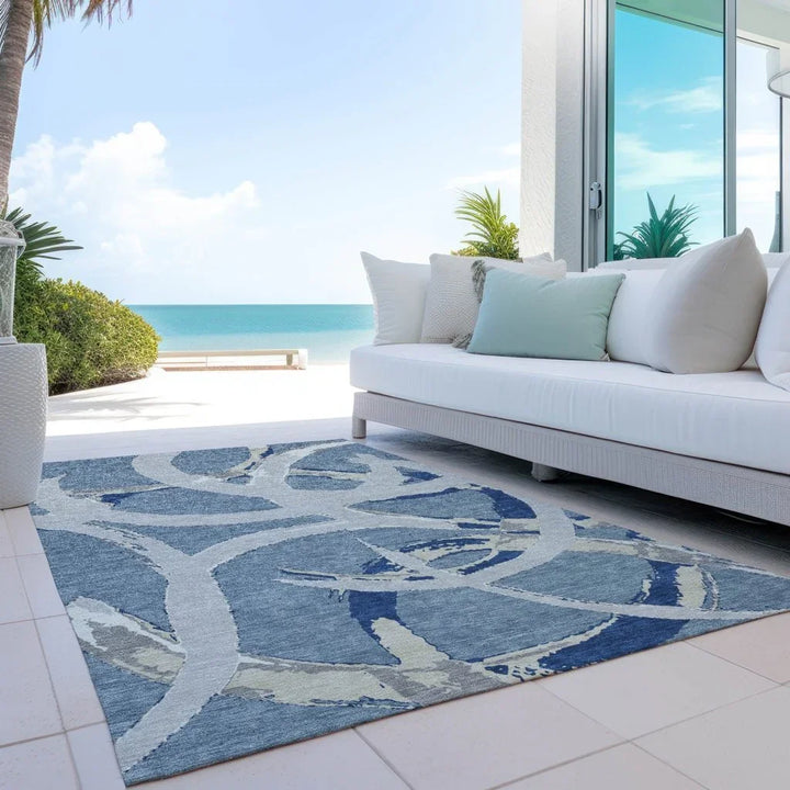 Aloura Denim Washable Indoor-Outdoor Rug-Outdoor Rugs-LOOMLAN Rugs-LOOMLAN