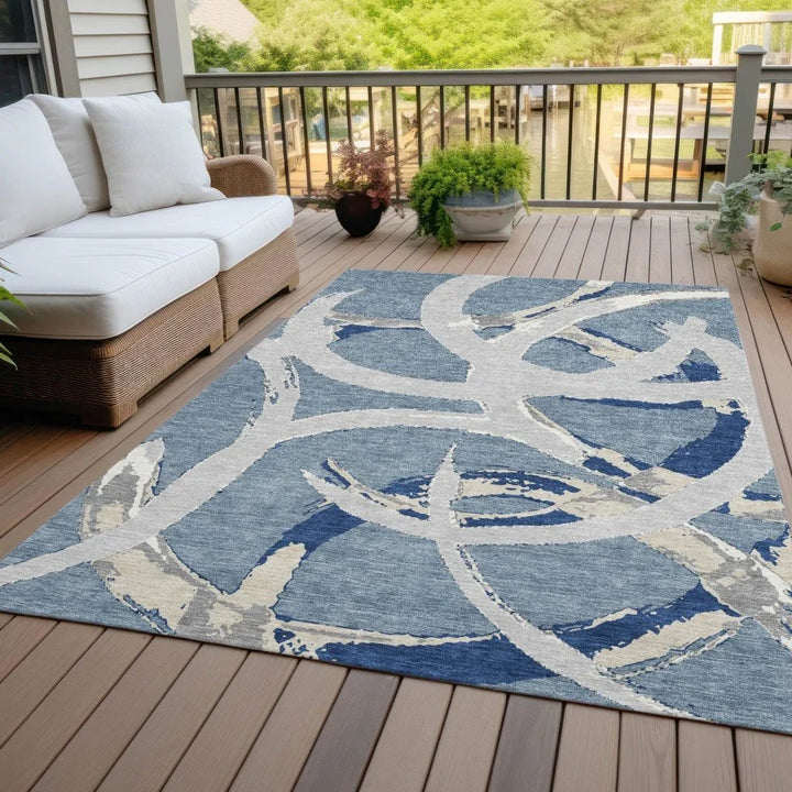 Aloura Denim Washable Indoor-Outdoor Rug-Outdoor Rugs-LOOMLAN Rugs-LOOMLAN
