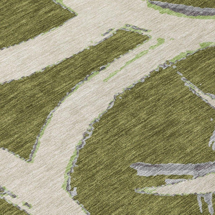 Aloura Green Washable Indoor-Outdoor Rug-Outdoor Rugs-LOOMLAN Rugs-LOOMLAN
