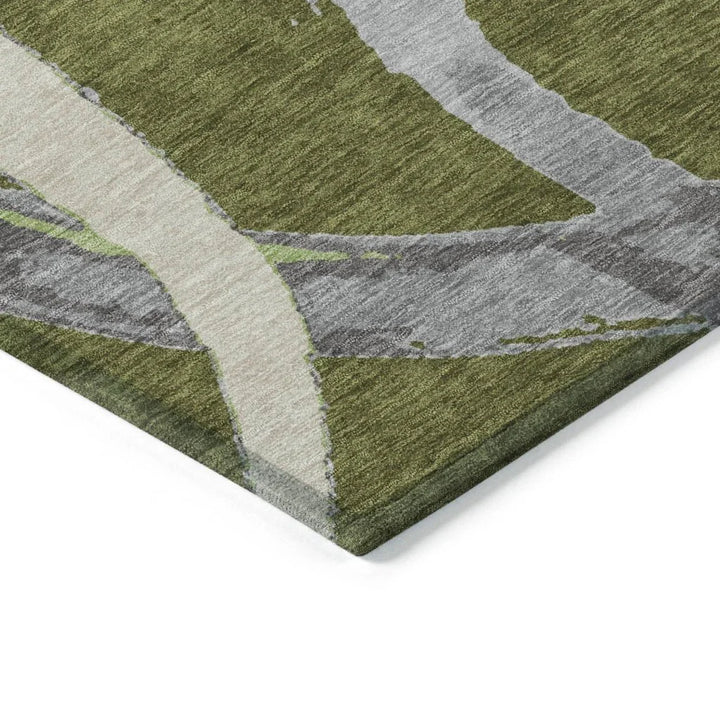 Aloura Green Washable Indoor-Outdoor Rug-Outdoor Rugs-LOOMLAN Rugs-LOOMLAN