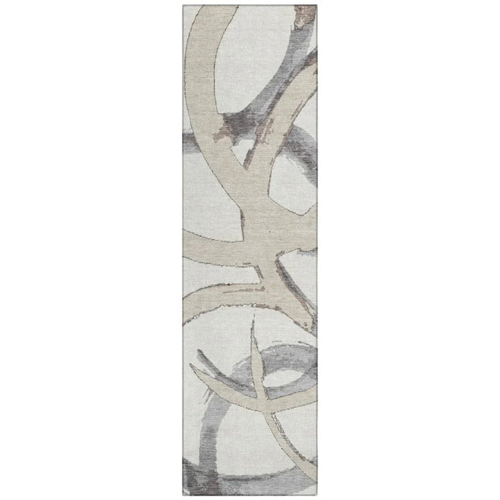 Aloura Ivory Washable Indoor-Outdoor Rug-Outdoor Rugs-LOOMLAN Rugs-2'3" x 7'6"-LOOMLAN