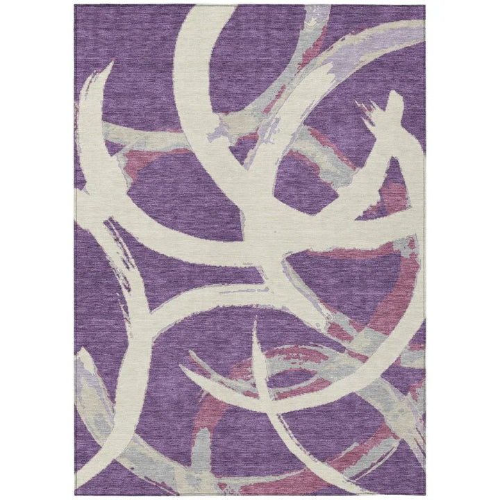 Aloura Purple Washable Indoor-Outdoor Rug-Outdoor Rugs-LOOMLAN Rugs-2'6" x 3'10"-LOOMLAN