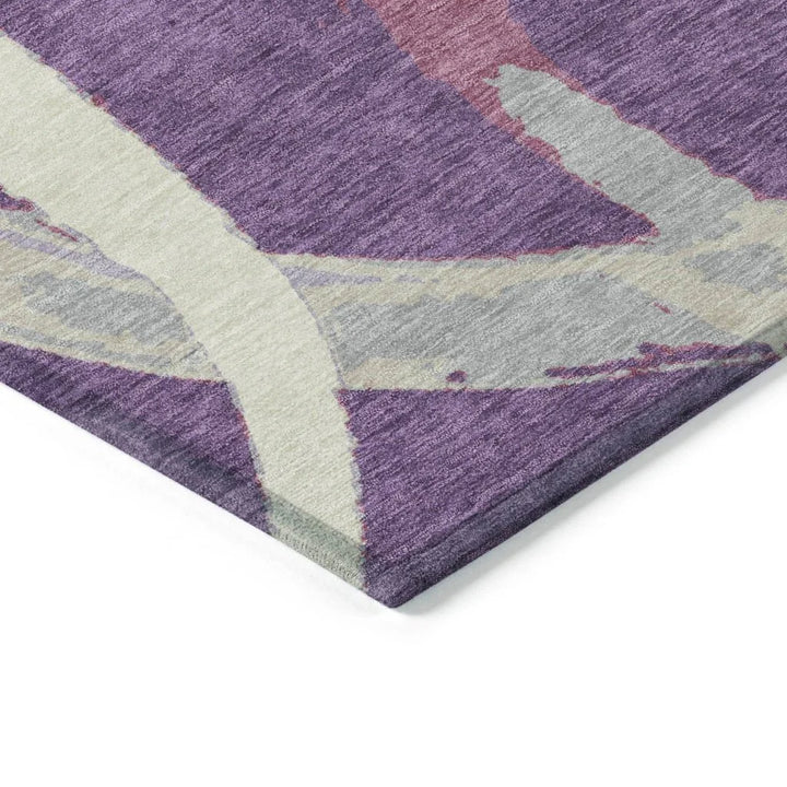 Aloura Purple Washable Indoor-Outdoor Rug-Outdoor Rugs-LOOMLAN Rugs-LOOMLAN