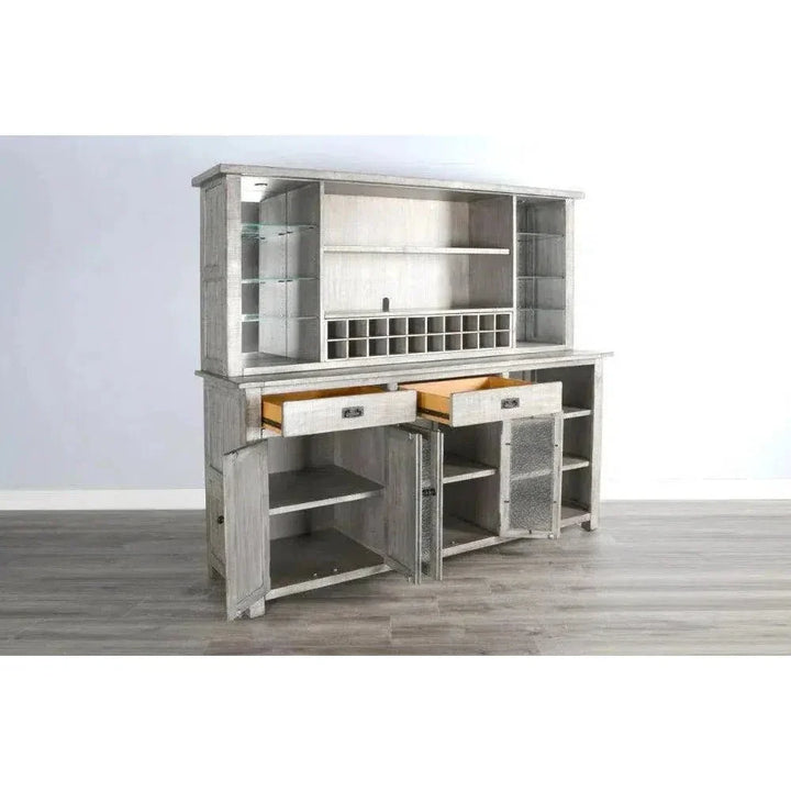 Alpine Grey Buffet And Hutch for Dining Room - LOOMLAN - Sunny D - Buffets & Curios