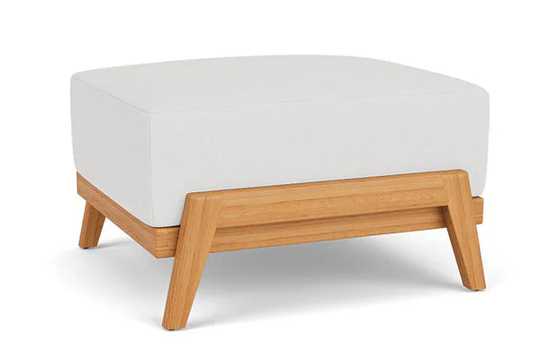 Alpine Teak Wooden Rectangular Outdoor Ottoman-Outdoor Ottomans-Lloyd Flanders-LOOMLAN