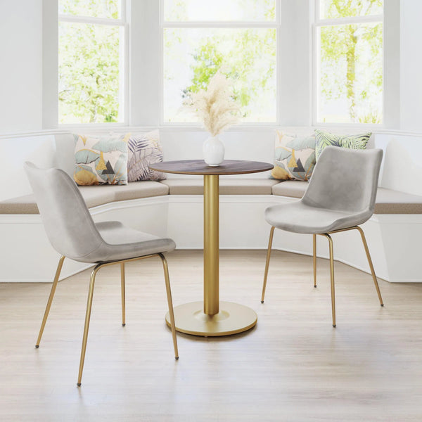 Alto Bistro Table Brown & Gold Dining Tables LOOMLAN By Zuo Modern
