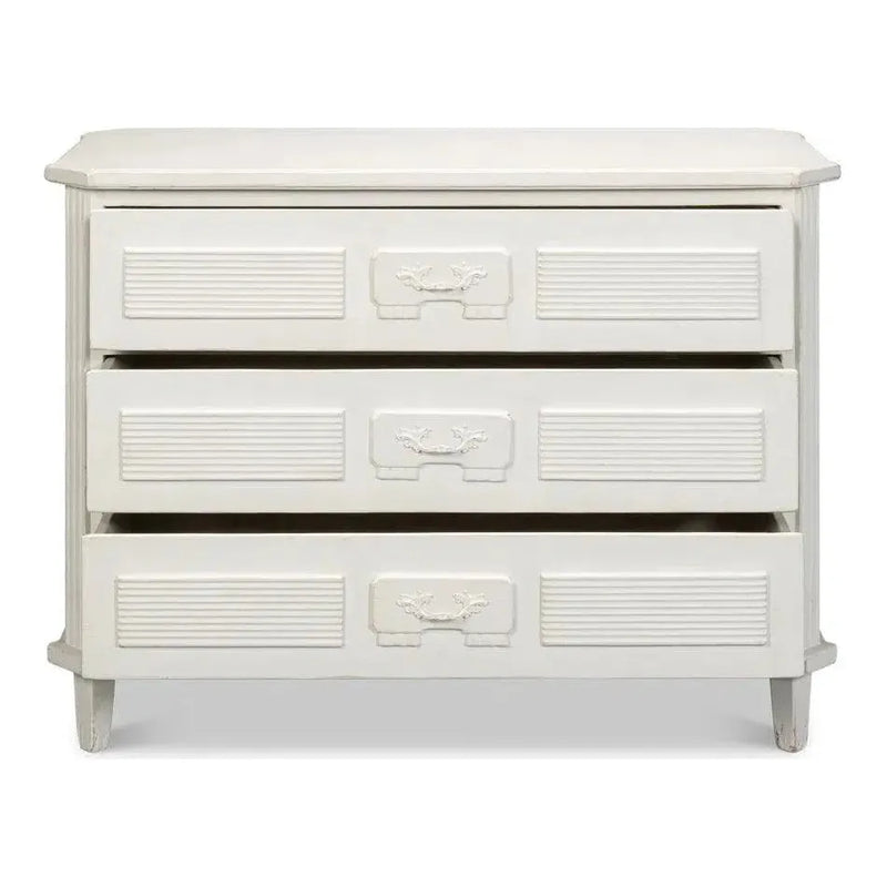 Altus Commode Antique White Three Drawers Chest