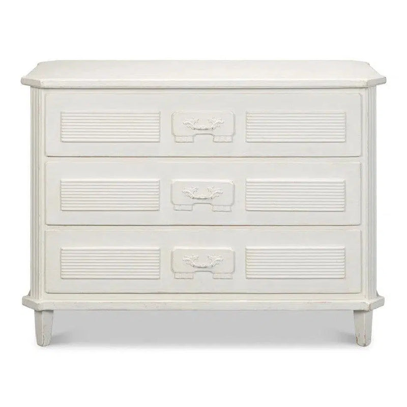 Altus Commode Antique White Three Drawers Chest