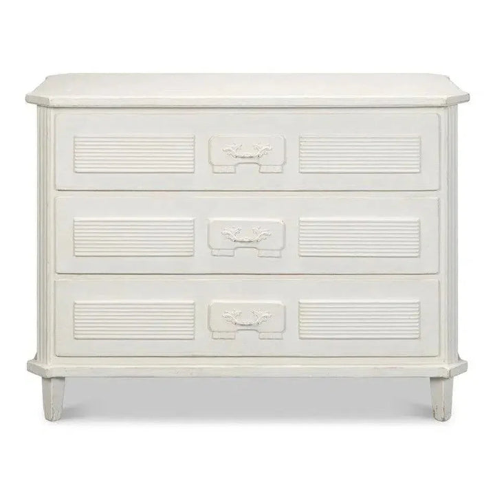 Altus Commode Antique White Three Drawers Chest - LOOMLAN - Sarreid - Chests