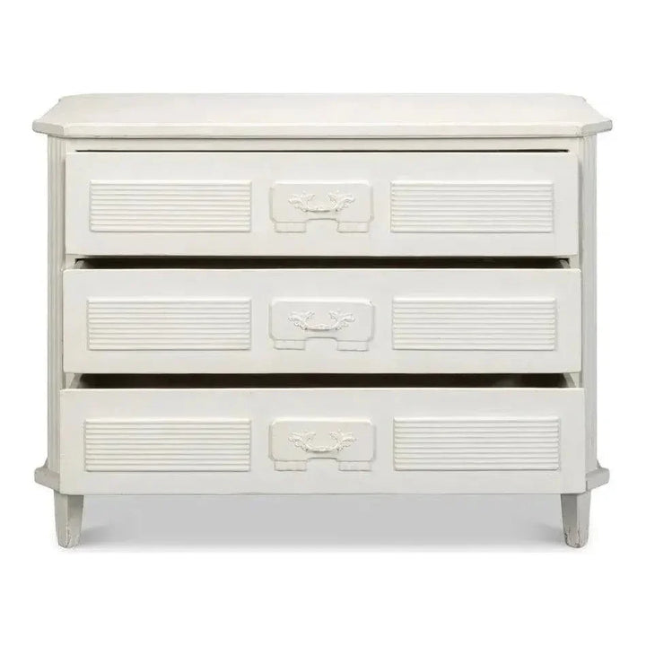 Altus Commode Antique White Three Drawers Chest - LOOMLAN - Sarreid - Chests