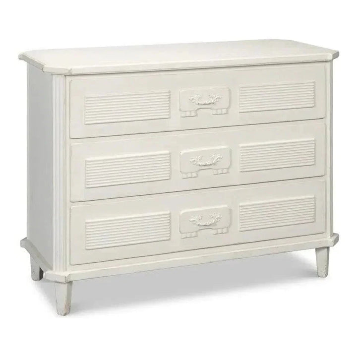 Altus Commode Antique White Three Drawers Chest - LOOMLAN - Sarreid - Chests