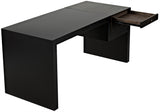 Alvaro Desk, Black Steel with Ebony Walnut-Home Office Desks-Noir-LOOMLAN