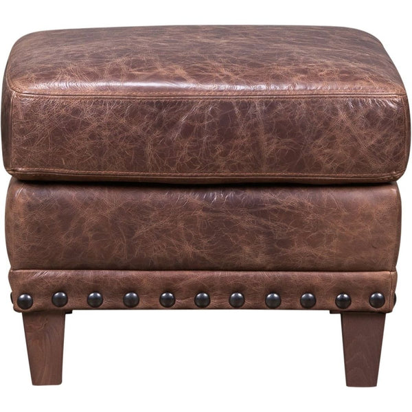 Olivia + Quinn-Amalfi Leather Italian Design Ottoman-Ottomans-LOOMLAN