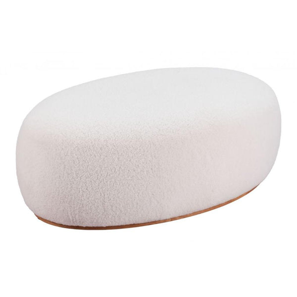 Amber Cream Fabric Ottoman