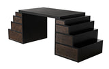 Ambidextrous Desk, Hand Rubbed Black with Light Brown Trim-Home Office Desks-Noir-LOOMLAN