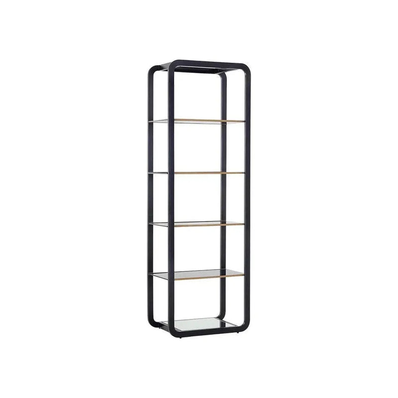 Ambretta Stainless Steel Framed Bookcase