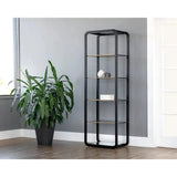 Ambretta Stainless Steel Framed Bookcase