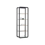 Ambretta Stainless Steel Framed Bookcase