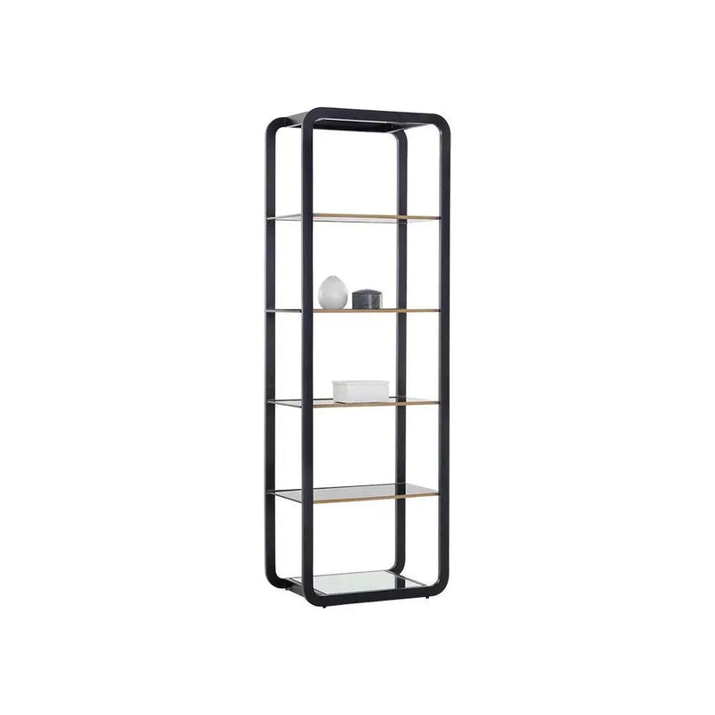 Ambretta Stainless Steel Framed Bookcase