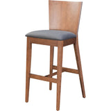 Ambrose Polyester Upholstered Bar Chair (Set of 2) Bar Stools LOOMLAN By Zuo Modern