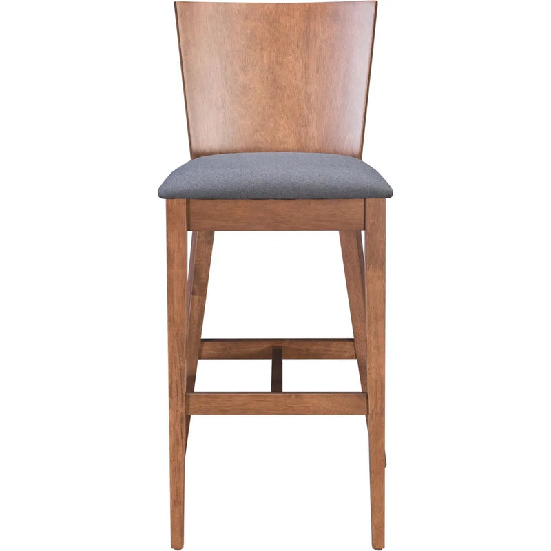 Ambrose Polyester Upholstered Bar Chair (Set of 2) Bar Stools LOOMLAN By Zuo Modern