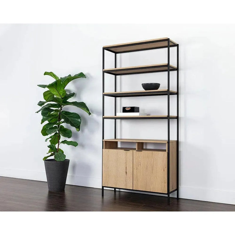 Ambrose Wooden Iron Modular Bookcase