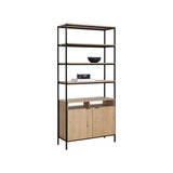 Ambrose Wooden Iron Modular Bookcase