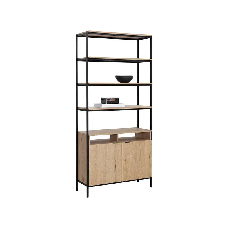 Ambrose Wooden Iron Modular Bookcase